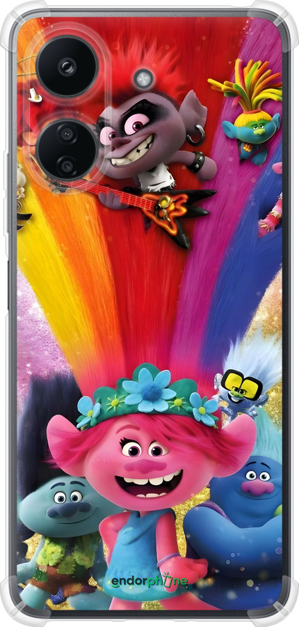 Силіконовий протиударний с посиленими кутами чехол Тролі для Xiaomi Poco C65 - 6343sp-3447 изображение 