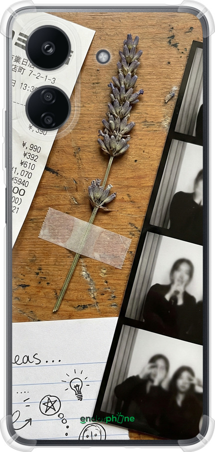 Силикон с усиленными углами чехол Aesthetic Scrapbook Collage для Xiaomi Redmi 13C - 6773sp-3410 изображение 