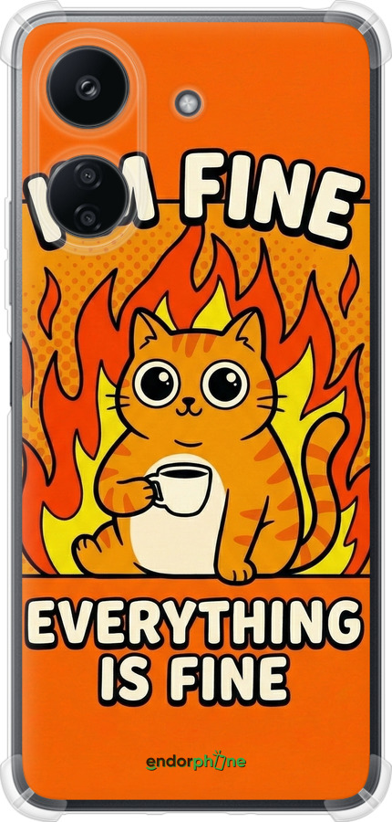 Силикон с усиленными углами чехол Funny Cat для Xiaomi Redmi 13C - 6786sp-3410 изображение 