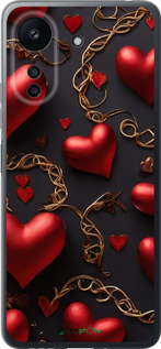 Силіконовий чехол Сердечки для Xiaomi Redmi 13C - 5831u-3410 изображение 
