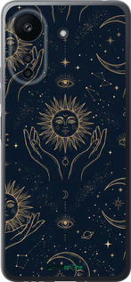 Силиконовый чехол Celestial Harmony: Sun & Moon Gold Mystic Pattern для Xiaomi Redmi 13C - 6778u-3410 изображение 
