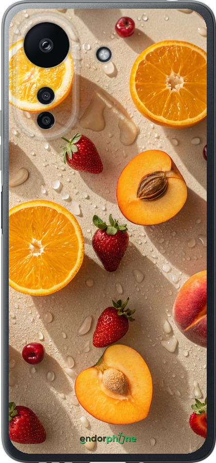 Силиконовый чехол Фрукты 3 для Xiaomi Redmi 13C - 6703u-3410 изображение 