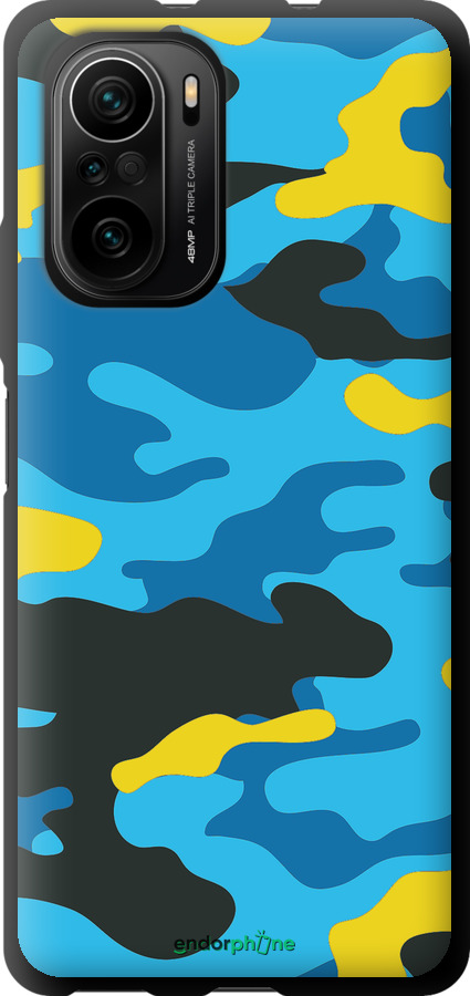 TPU чехол Желто-голубой камуфляж для Xiaomi Mi 11i - 1084b-3935 изображение 