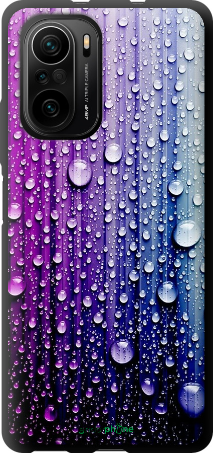 

TPU чорний чохол "Краплини води" для Xiaomi Poco F3, Синій