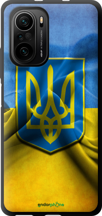 

TPU чорний чохол "Прапор та герб України" для Xiaomi Poco F3, Блакитний