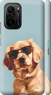 3D пластиковий матовий чехол Пес в очках для Xiaomi Poco F3 - 6381m-2280 изображение 