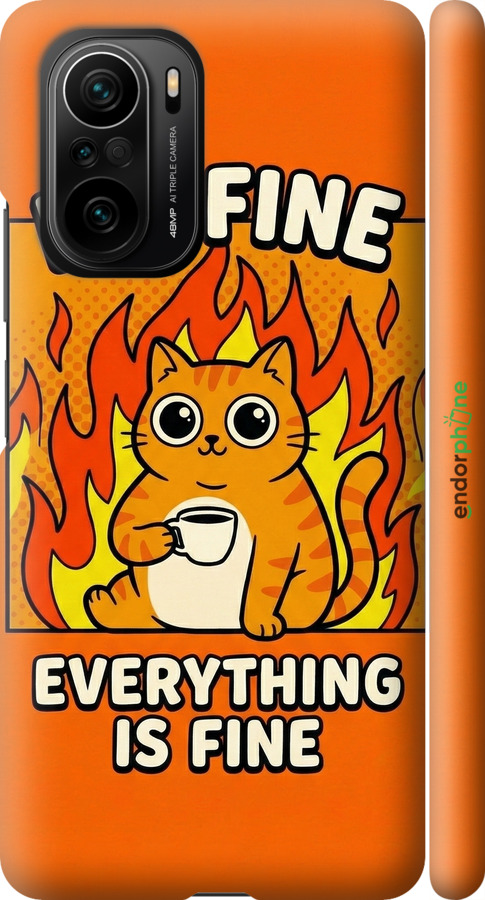 3D пластиковый матовый чехол Funny Cat для Xiaomi Poco F3 - 6786m-2280 изображение 