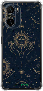 Силикон с усиленными углами чехол Celestial Harmony: Sun & Moon Gold Mystic Pattern для Xiaomi Mi 11i - 6778sp-3935 изображение 