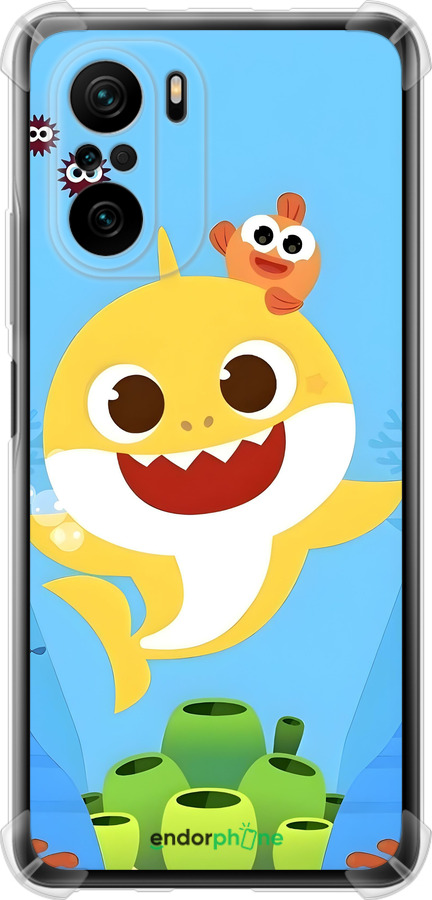 Силикон с усиленными углами чехол Бейби Шарк для Xiaomi Poco F3 - 6303sp-2280 изображение 