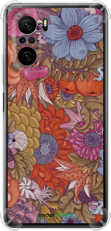 Силикон с усиленными углами чехол Абстрактные цветы для Xiaomi Poco F3 - 6526sp-2280 изображение 