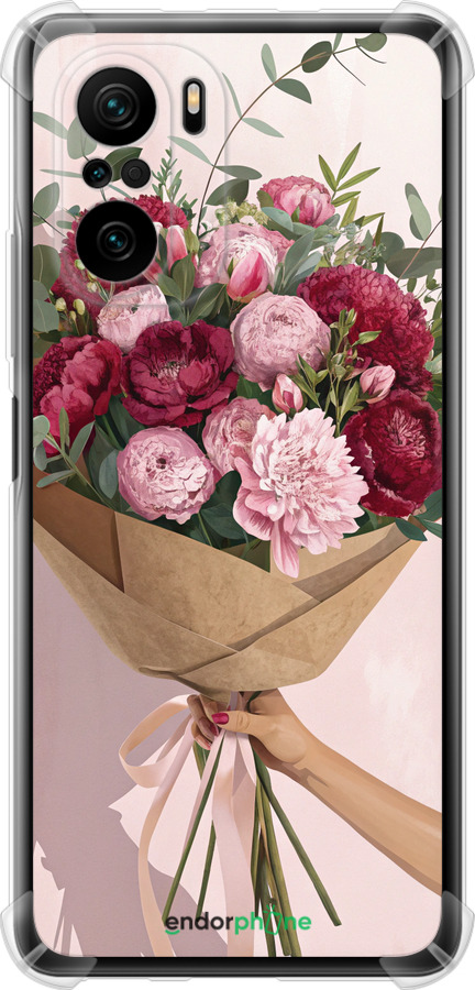 Силіконовий протиударний с посиленими кутами чехол Півонії 1 для Xiaomi Mi 11i - 6705sp-3935 изображение 