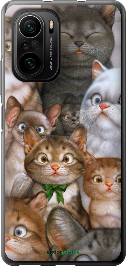 

2D пластиковий чохол "Коти" для Xiaomi Poco F3