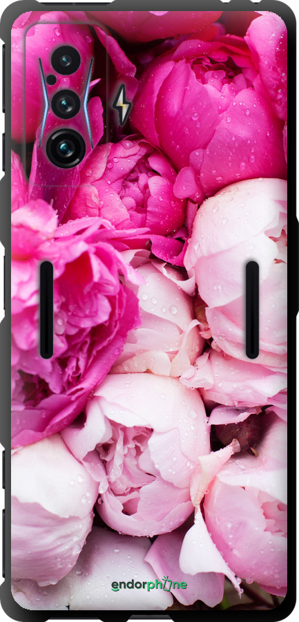 

TPU schwarz Hülle Rosa Pfingstrosen" für Xiaomi Poco F4 GT"
