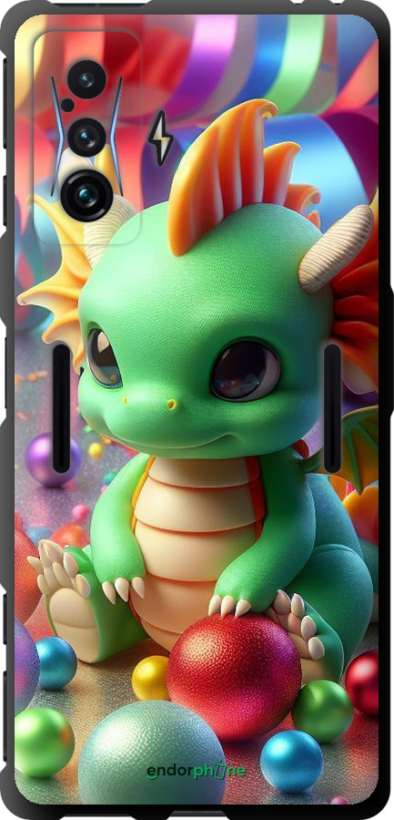 TPU чехол Веселый дракончик для Xiaomi Poco F4 GT - 5812b-2958 изображение 