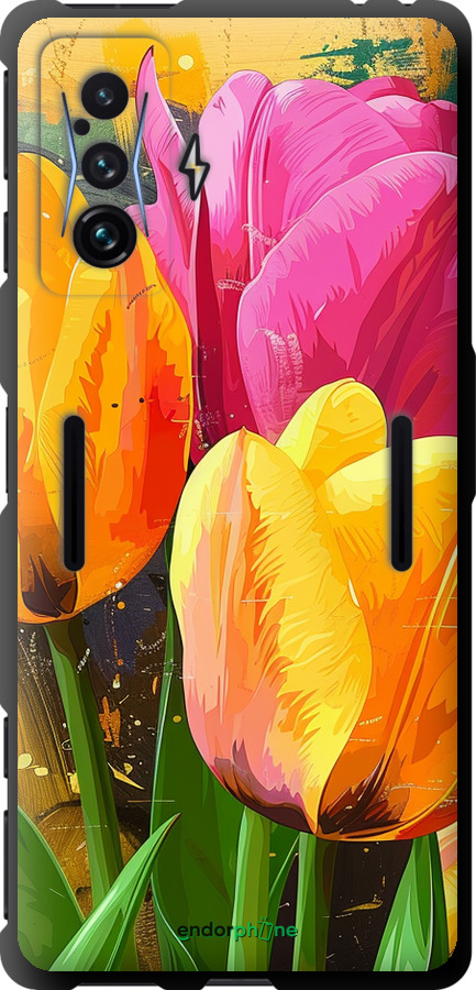 TPU чехол Нарисованные тюльпаны для Xiaomi Poco F4 GT - 5990b-2958 изображение 