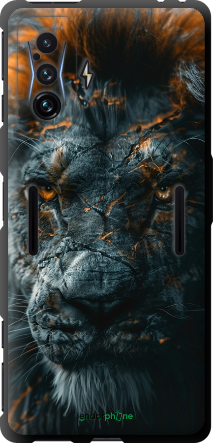 TPU чехол Полум'яний лев для Xiaomi Poco F4 GT - 6153b-2958 изображение 