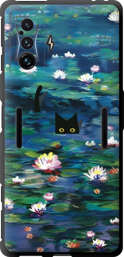 TPU чехол із зображенням водяних лілій та кішок для Xiaomi Poco F4 GT - 6257b-2958 изображение 