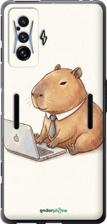 Силиконовый чехол 'Funny Capybara CEO Working' для Xiaomi Poco F4 GT изображение 1