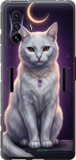 Силиконовый чехол Mystic White Cat Gothic Dark Purple Gold для Xiaomi Poco F4 GT - 6805u-2958 изображение 