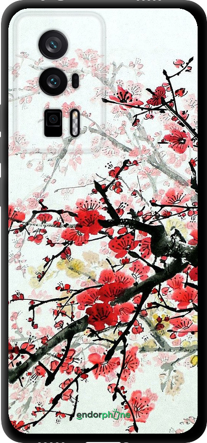 

Custodia in TPU nero Cespuglio in fiore" for Xiaomi Redmi K60", Bianco
