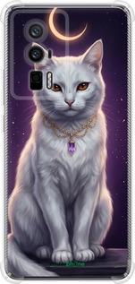 Силикон с усиленными углами чехол Mystic White Cat Gothic Dark Purple Gold для Xiaomi Redmi K60 - 6805sp-2973 изображение 