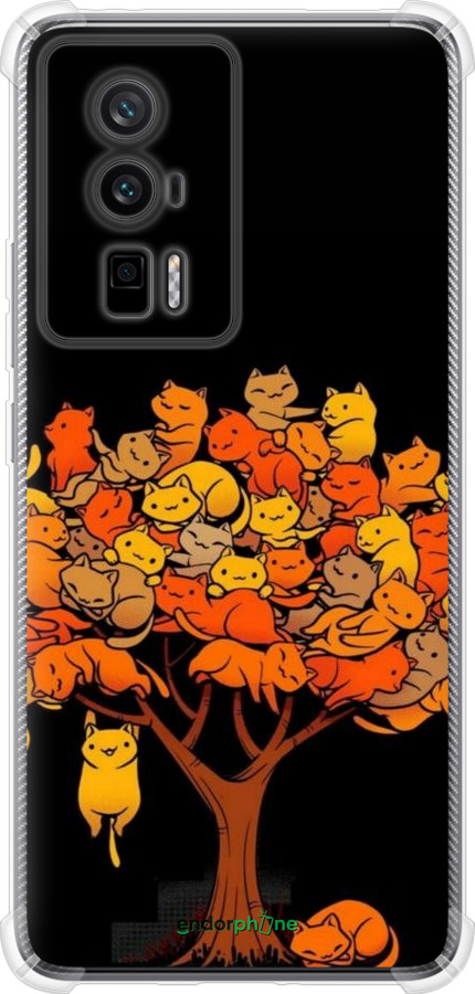 Силикон с усиленными углами чехол Дерево и котики для Xiaomi Redmi K60 - 6516sp-2973 изображение 