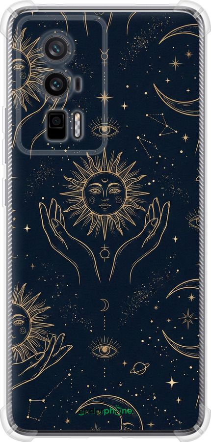 Силикон с усиленными углами чехол Celestial Harmony: Sun & Moon Gold Mystic Pattern для Xiaomi Redmi K60 - 6778sp-2973 изображение 