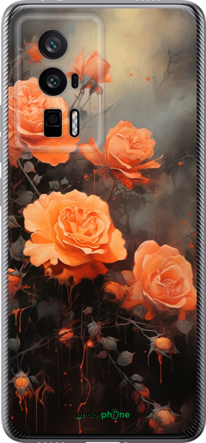 Силіконовий чехол Оранжеві троянди для Xiaomi Poco F5 Pro 5G - 5944u-3193 изображение 