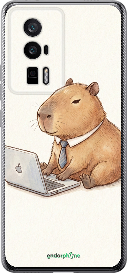 Силиконовый чехол Funny Capybara CEO Working для Xiaomi Redmi K60 - 6777u-2973 изображение 