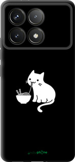 TPU чехол С милым котом на черном фоне для Xiaomi Redmi K70 Pro - 6528b-3800 изображение 
