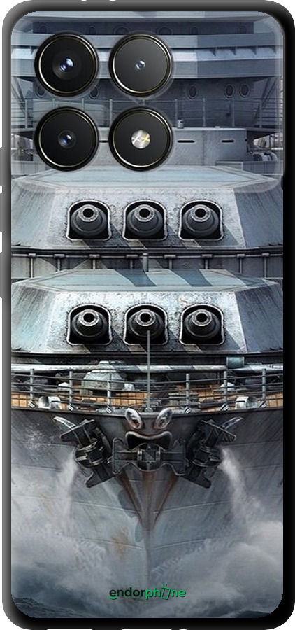 TPU чехол Лінкор, world of tanks, wargaming, військовий корабель для Xiaomi Poco F6 Pro - 6453b-3755 изображение 