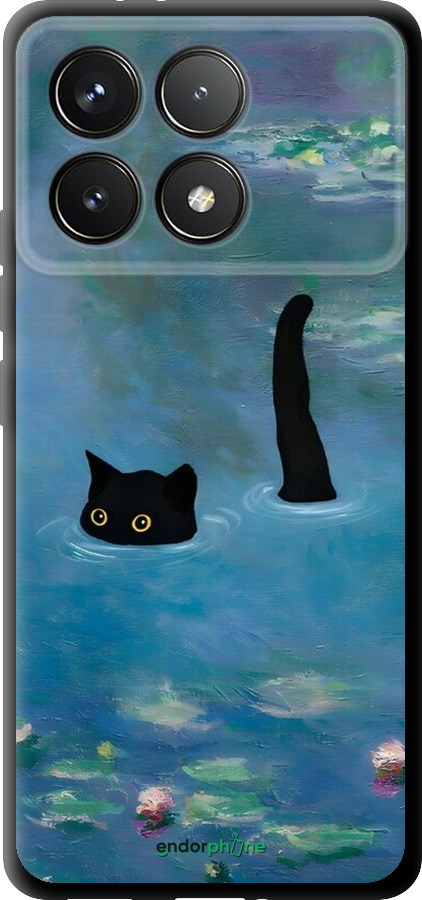 TPU чехол С изображением кота и водяной лилии Monet для Xiaomi Redmi K70 Pro - 6519b-3800 изображение 