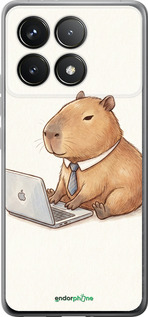 Силиконовый чехол 'Funny Capybara CEO Working' для Xiaomi Poco F6 Pro изображение 1