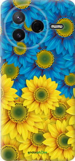Силиконовый чехол Жёлто-голубые цветы для Xiaomi Redmi K80 - 1048u-4148 изображение 