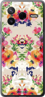 Силиконовый чехол Цветочный узор для Xiaomi POCO F7 Pro - 1083u-4085 изображение 