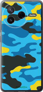 Силиконовый чехол Желто-голубой камуфляж для Xiaomi POCO F7 Pro - 1084u-4085 изображение 