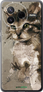 Силиконовый чехол Котёнок из пятен и линий для Xiaomi Redmi K80 - 119u-4148 изображение 