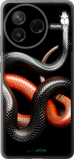 Силиконовый чехол Красно-черная змея на черном фоне для Xiaomi Redmi K80 - 4063u-4148 изображение 