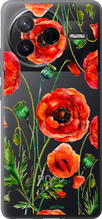 Силиконовый чехол Нарисованные маки для Xiaomi Redmi K80 - 4278u-4148 изображение 