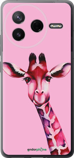 Силиконовый чехол Розовая жирафа для Xiaomi Redmi K80 - 4441u-4148 изображение 