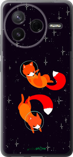 Силіконовий чехол Лисички в космосі для Xiaomi POCO F7 Pro - 4519u-4085 изображение 