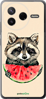 Силиконовый чехол Енотик с арбузом для Xiaomi Redmi K80 - 4605u-4148 изображение 