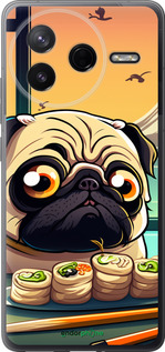 Силіконовий чехол Мопс і суші для Xiaomi POCO F7 Pro - 5588u-4085 изображение 