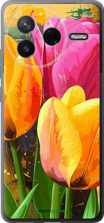 Силиконовый чехол Нарисованные тюльпаны для Xiaomi Redmi K80 - 5990u-4148 изображение 