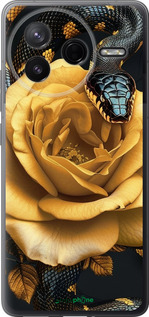 Силиконовый чехол Black snake and golden rose для Xiaomi Redmi K80 - 6068u-4148 изображение 