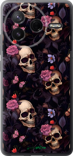 Силіконовий чехол Черепи та троянди для Xiaomi Redmi K80 - 6316u-4148 изображение 