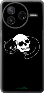 Силиконовый чехол С изображением кота и черепа для Xiaomi Redmi K80 - 6491u-4148 изображение 