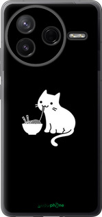 Силиконовый чехол С милым котом на черном фоне для Xiaomi Redmi K80 - 6528u-4148 изображение 