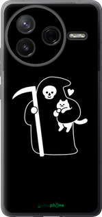 Силиконовый чехол Минималистичный арт: смерть и кошка для Xiaomi Redmi K80 - 6529u-4148 изображение 