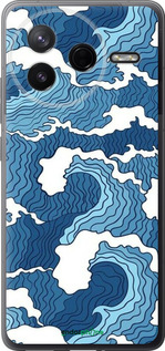 Силиконовый чехол Абстрактный рисунок морских волн для Xiaomi Redmi K80 - 6538u-4148 изображение 